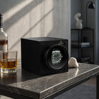 MOZSLY® Black Knight Single Watch Winder -Black Carbon Brazed Piano Paint -- MOZSLY