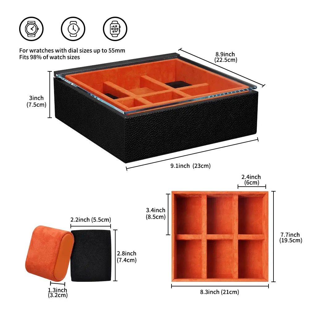 MOZSLY Luxury 6 Watch Display Box-The Architect · LUX_07