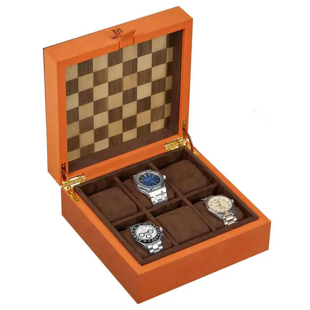MOZSLY Luxury 6 Watch Storage Box – Seville Glow Orange (Artist’s Series)_01 Main image