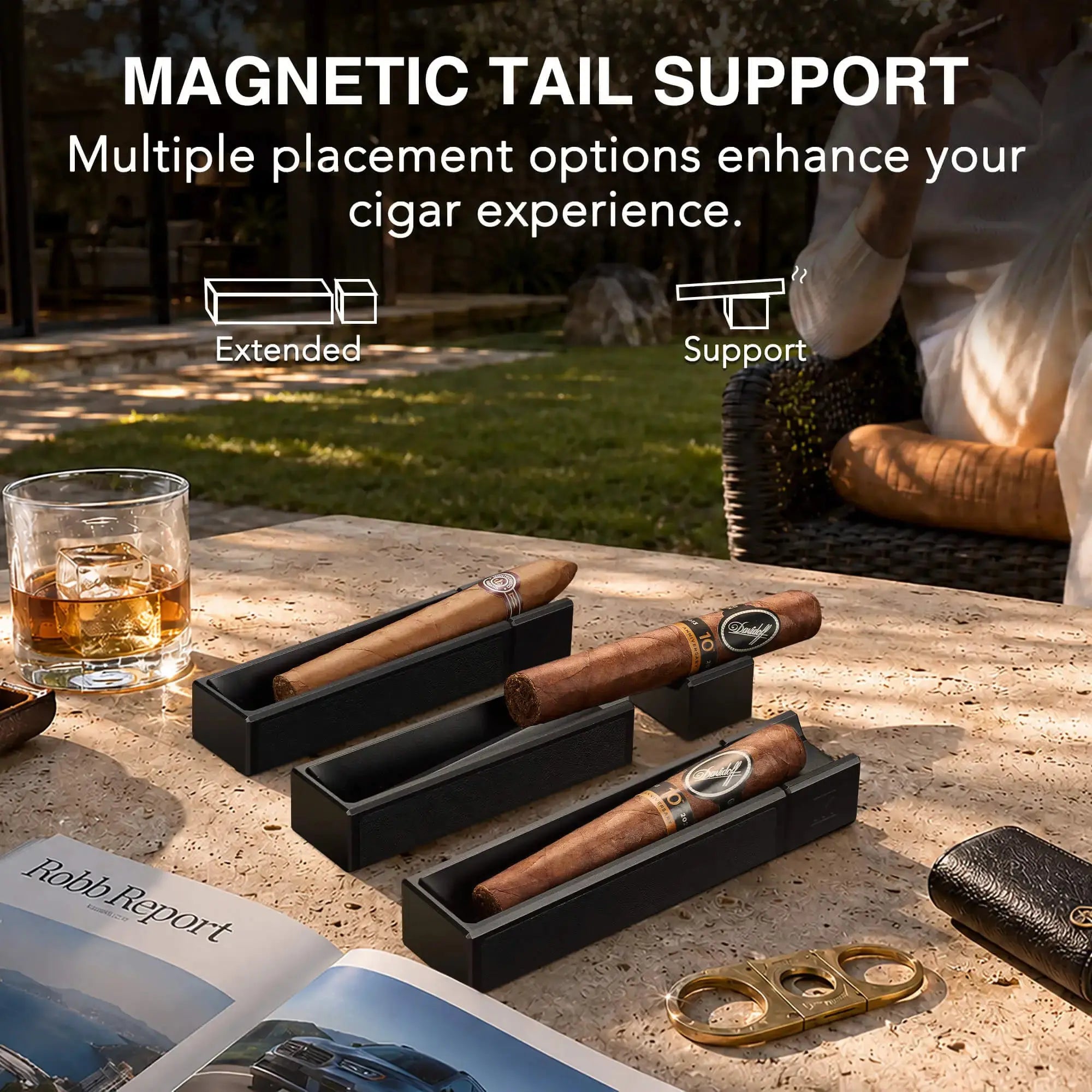 MOZSLY Park It Portable Aluminum Cigar Ashtray-Black_02