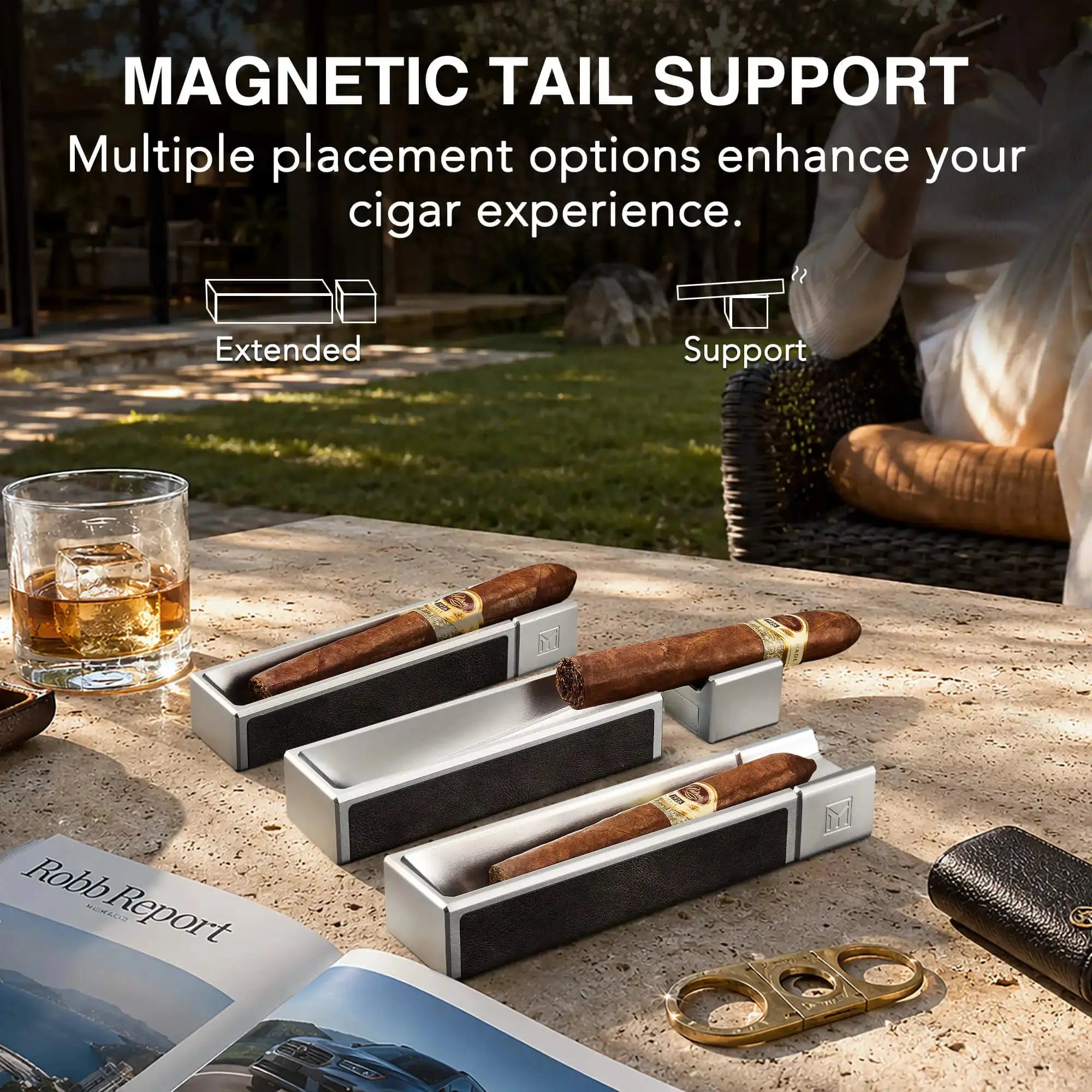 MOZSLY Park It Portable Aluminum Cigar Ashtray-Silver_02