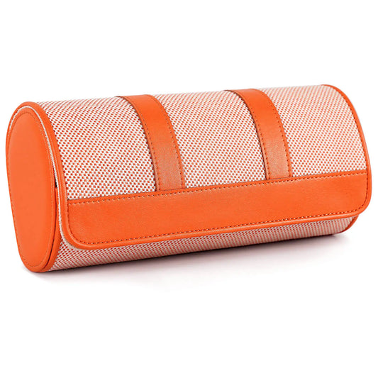 MOZSLY Travel Watch Roll for 3 Watches-Elegant Orange-White -Watch Roll- Mozsly
