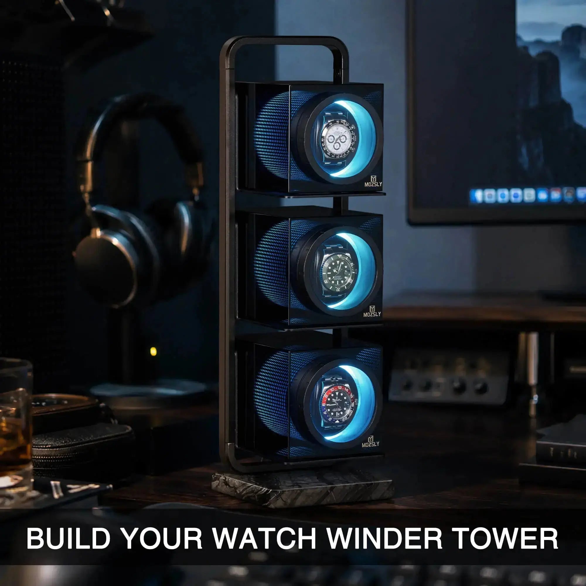 MOZSLY Display Stand for Single Watch Winder- Lineup MOZSLY