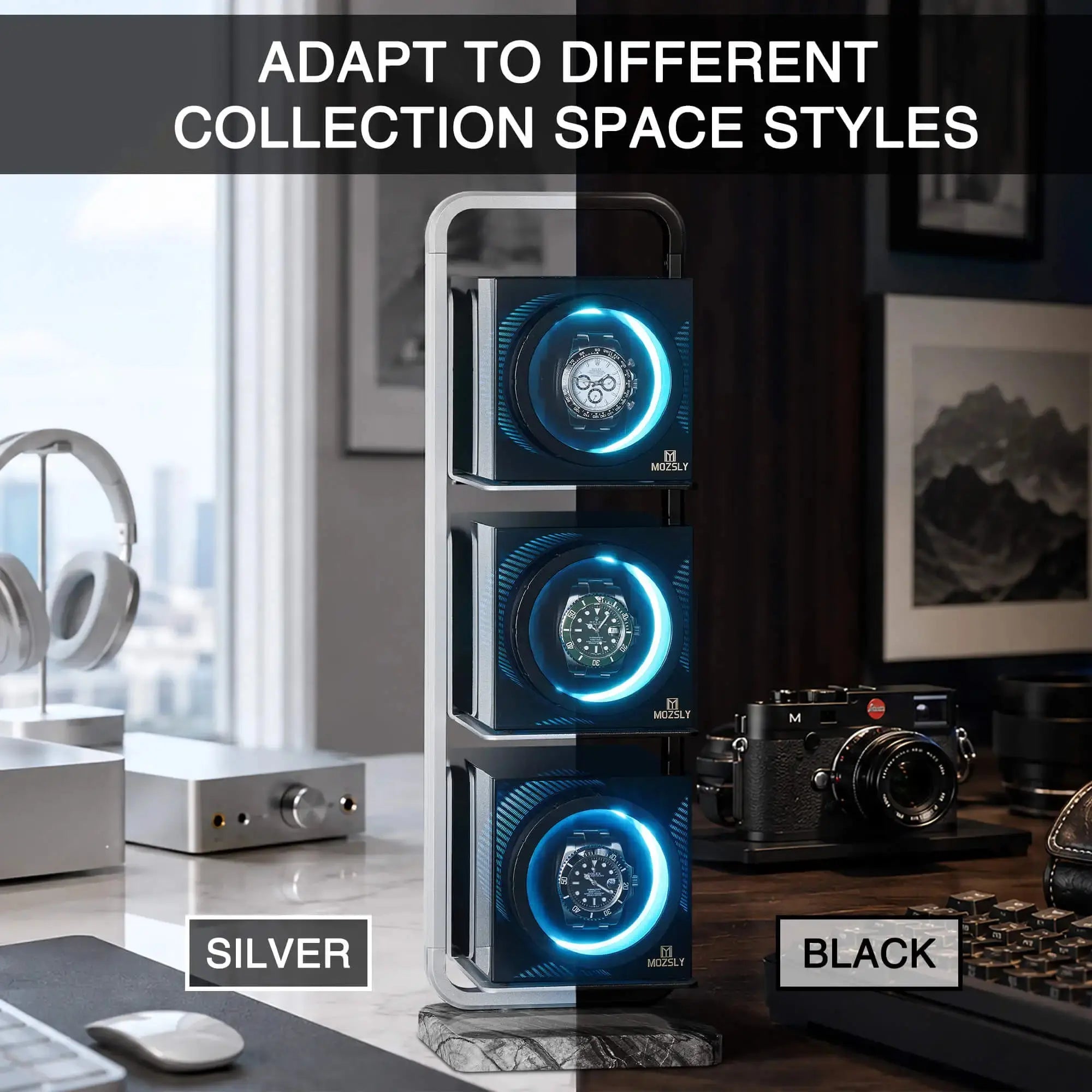 MOZSLY Display Stand for Single Watch Winder- Lineup