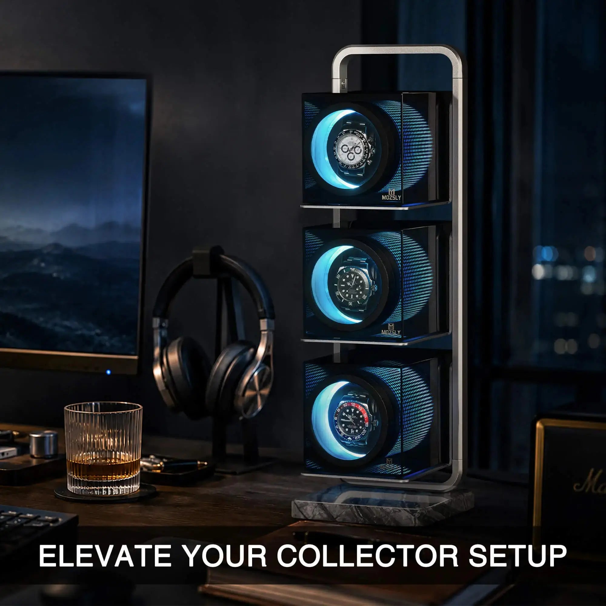 MOZSLY Display Stand for Single Watch Winder- Lineup