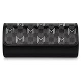 MOZSLY Watch Roll Travel Case 3 Slots - Black Retro Prints -- Mozsly