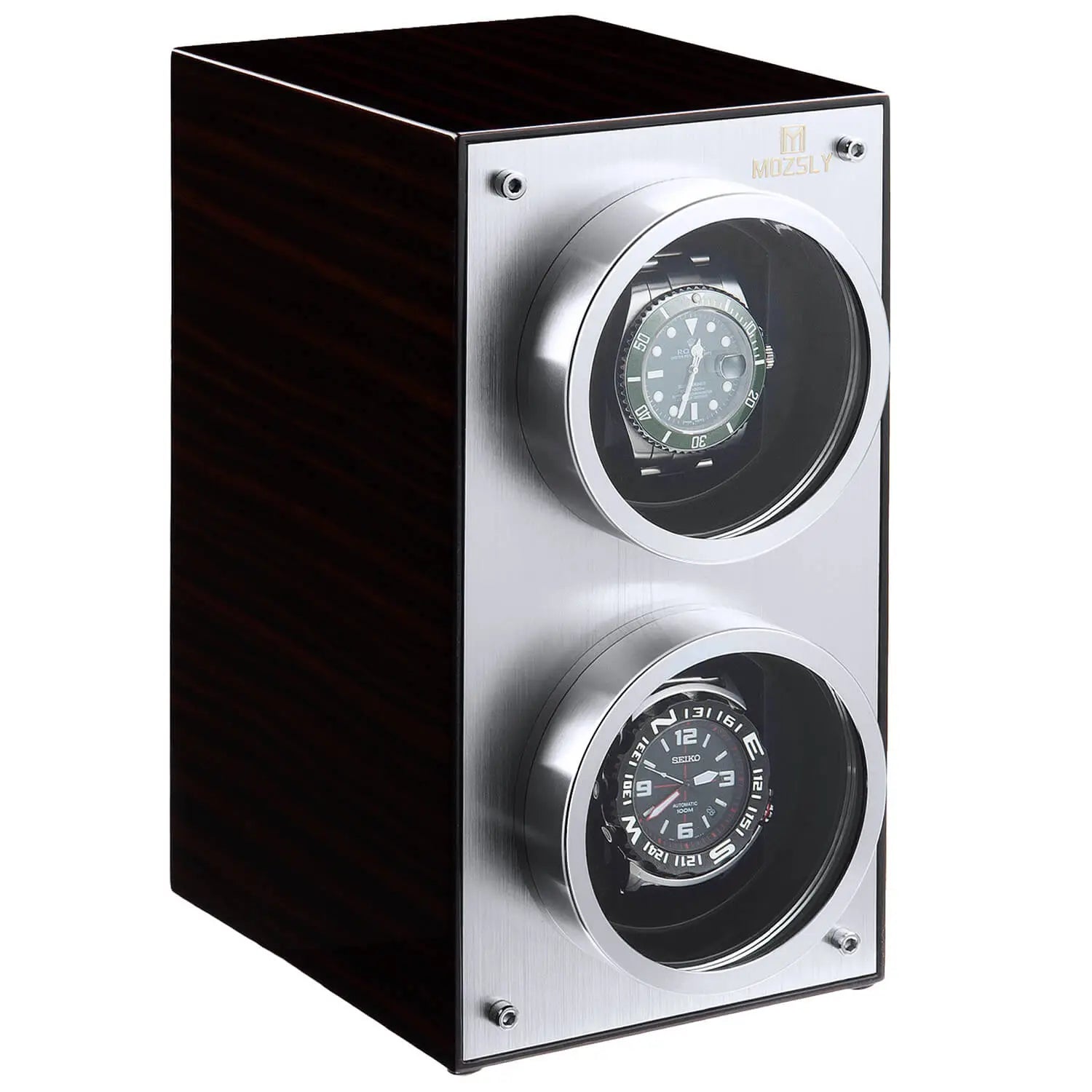 MOZSLY® Double Watch Winder - Red Wood Box Piano Paint -- MOZSLY