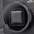MOZSLY® Black Knight Single Watch Winder - Black Leather -- MOZSLY