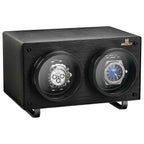 MOZSLY® Black Knight Double Watch Winder - Black Leather -- MOZSLY