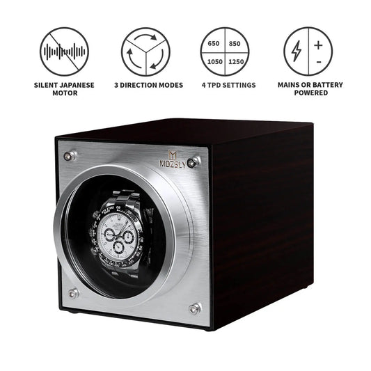 MOZSLY® Single Watch Winder - Classic Wood Grain Paint_02
