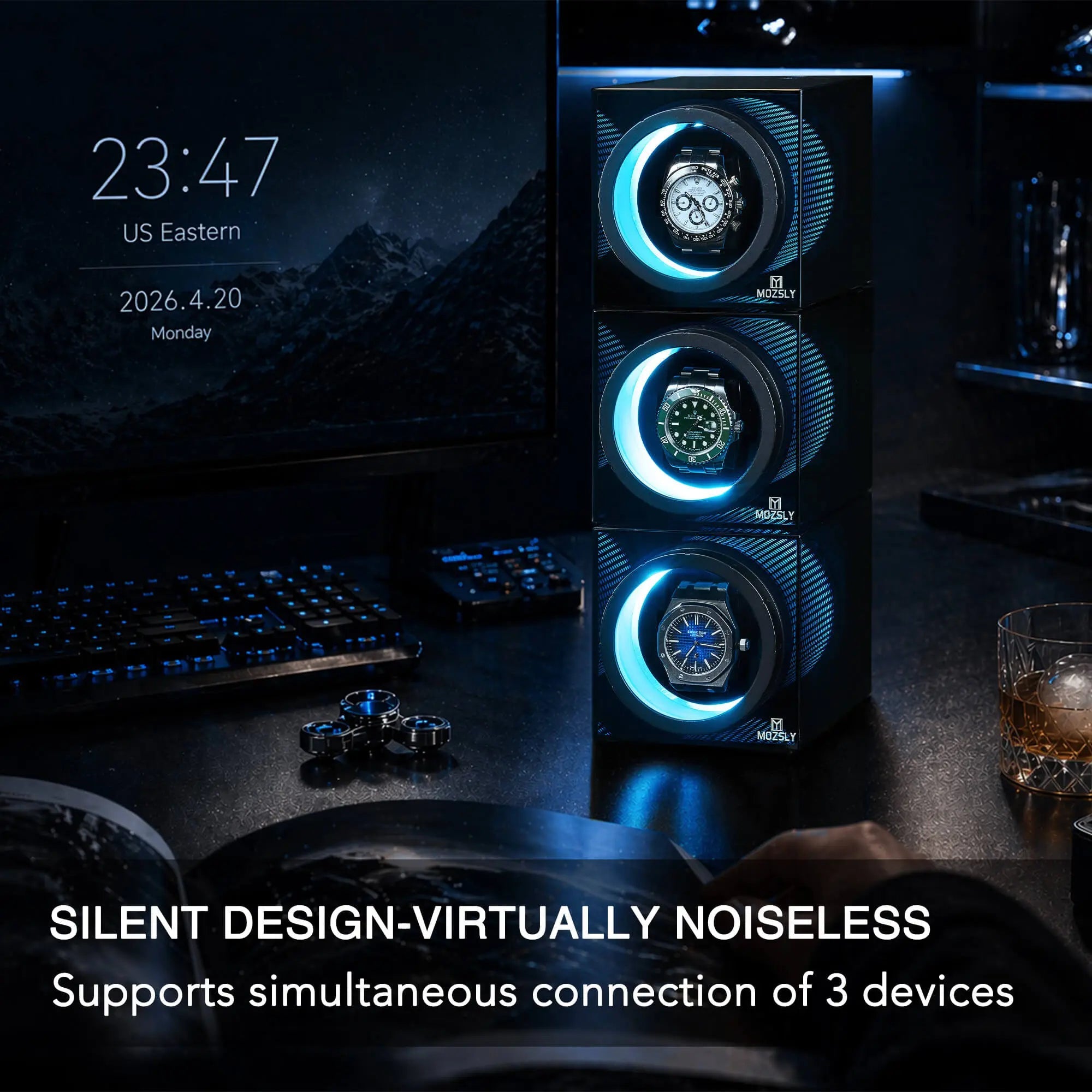 MOZSLY® VISTRA Single Watch Winder -Black MOZSLY