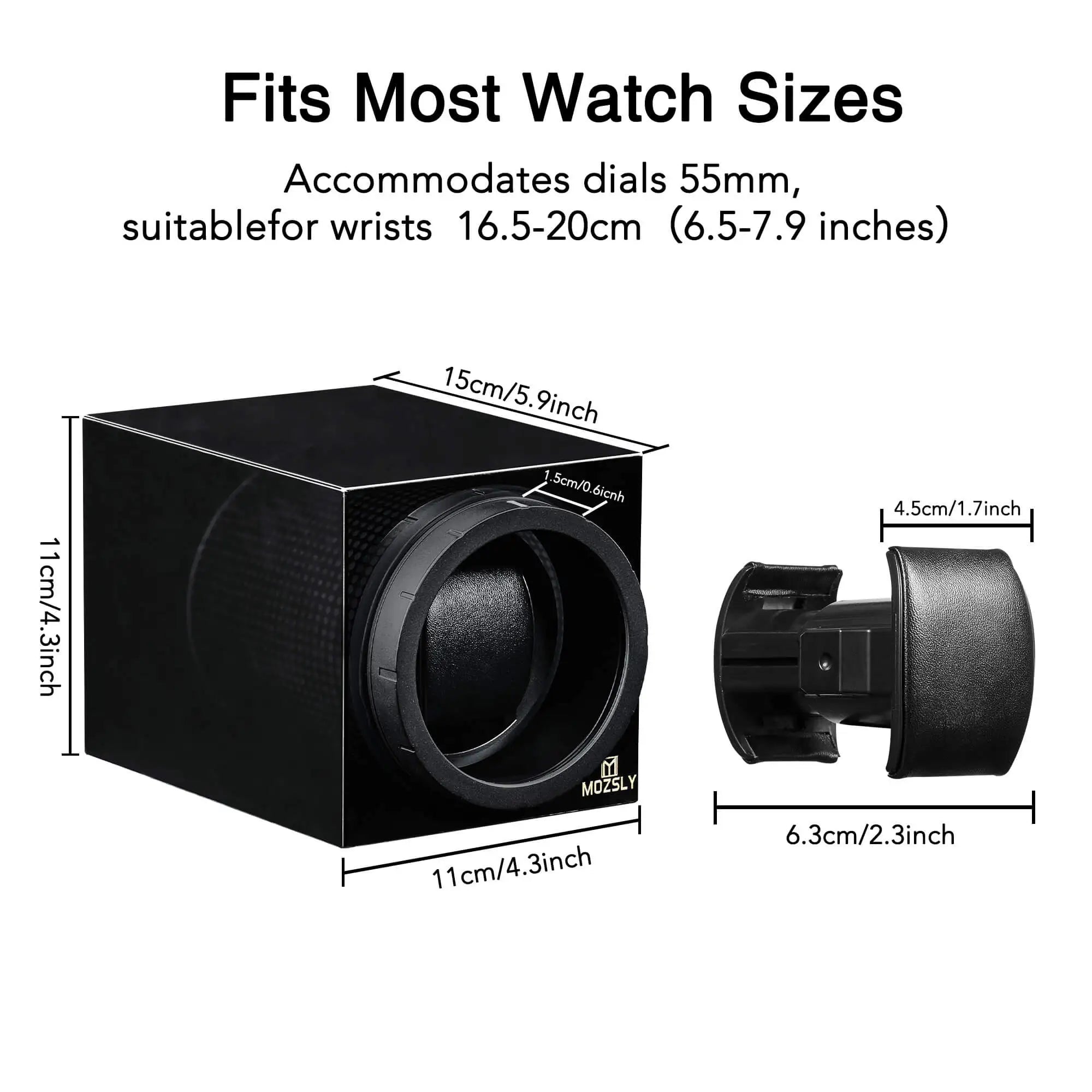 MOZSLY® VISTRA Single Watch Winder -Black MOZSLY