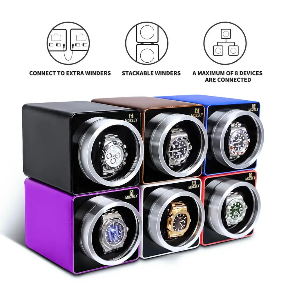 Watch Winders for Automatic Watches-Red Leather-Mozsly
