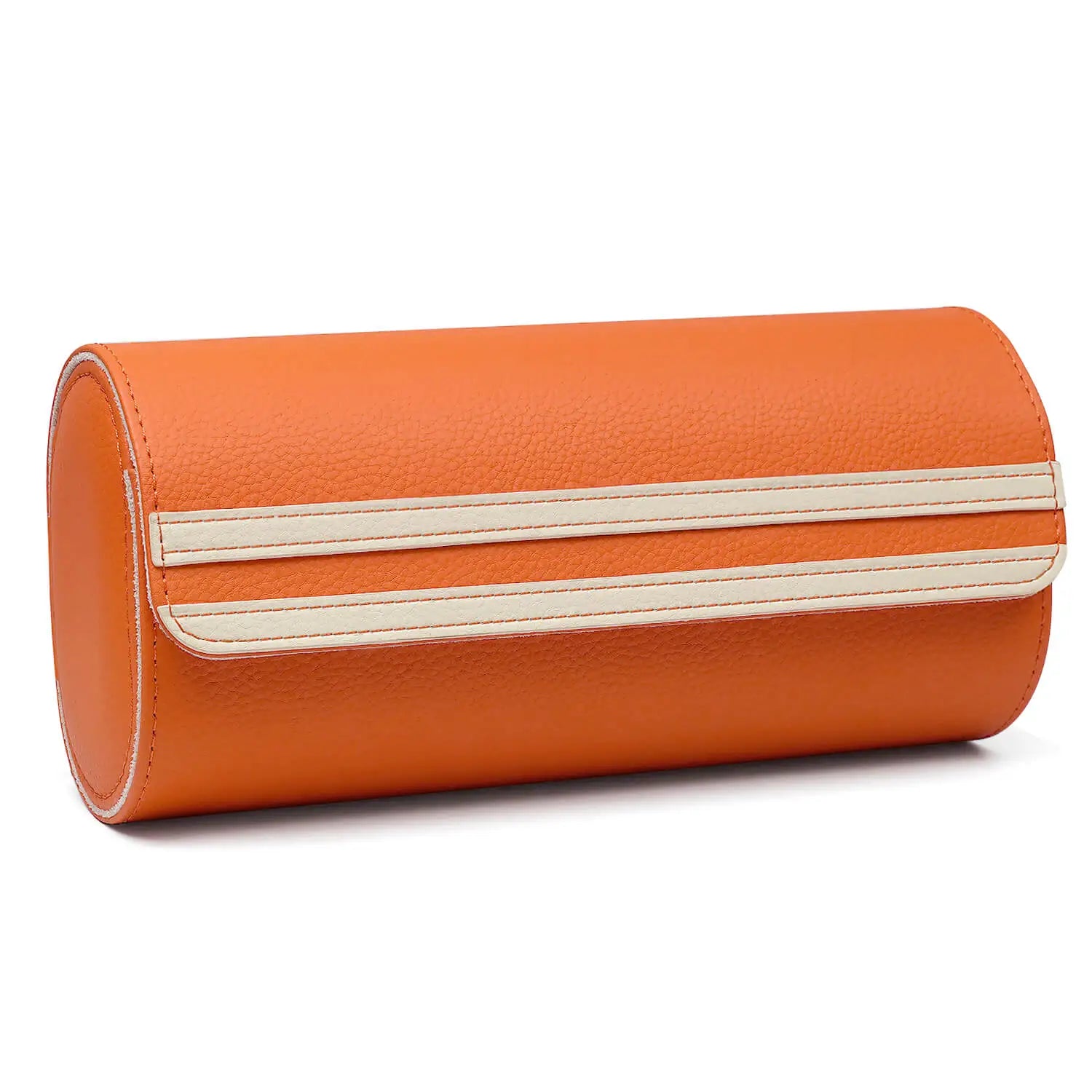 best luxury leather 3 watch roll-Orange_01