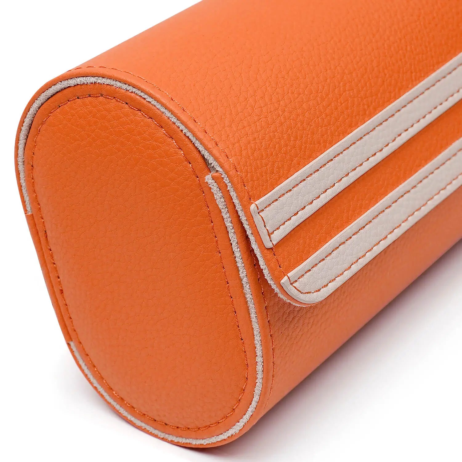 best luxury leather 3 watch roll-Orange_04