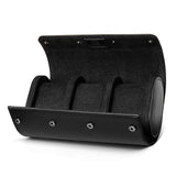best luxury leather 3 watch roll-Black_02