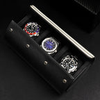 best luxury leather 3 watch roll-Black_07